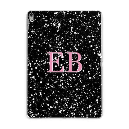 Personalised Black Ink Splat Initials Apple iPad Silver Case