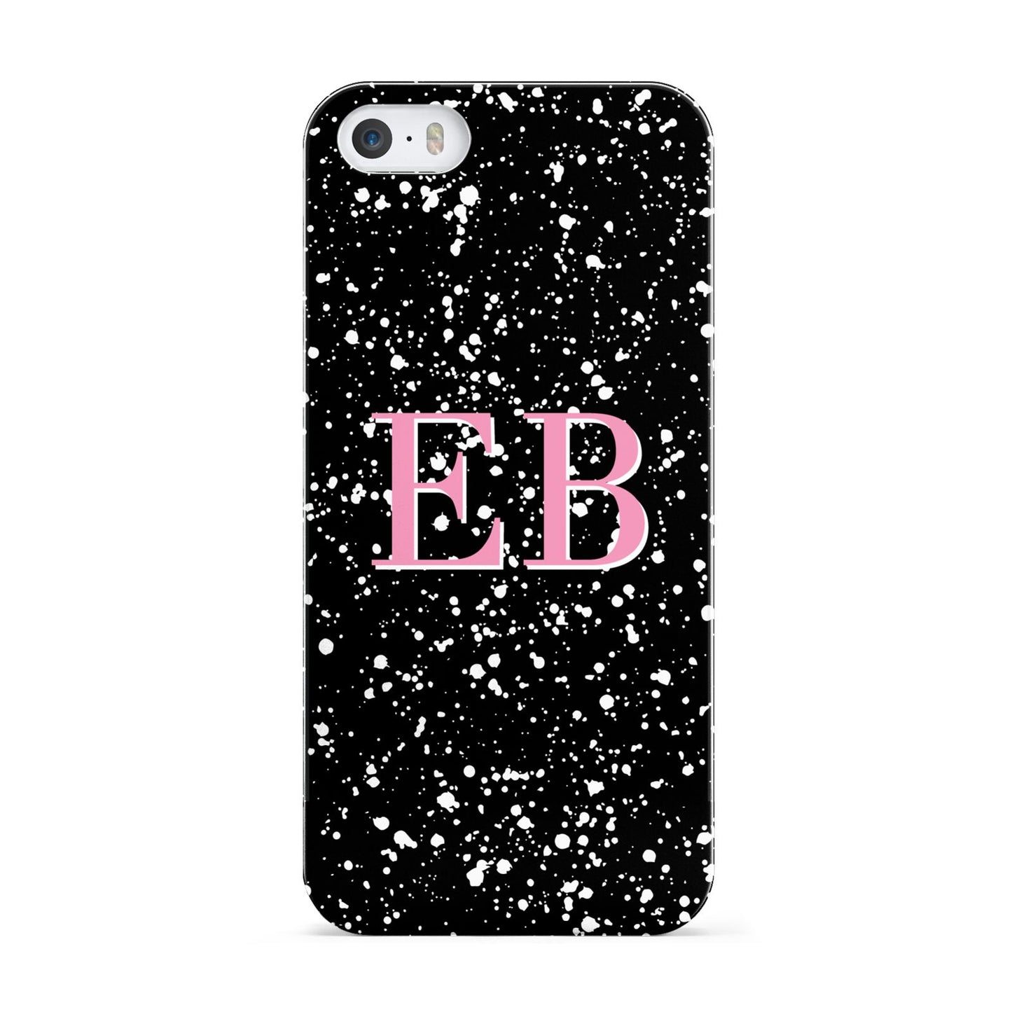 Personalised Black Ink Splat Initials Apple iPhone 5 Case