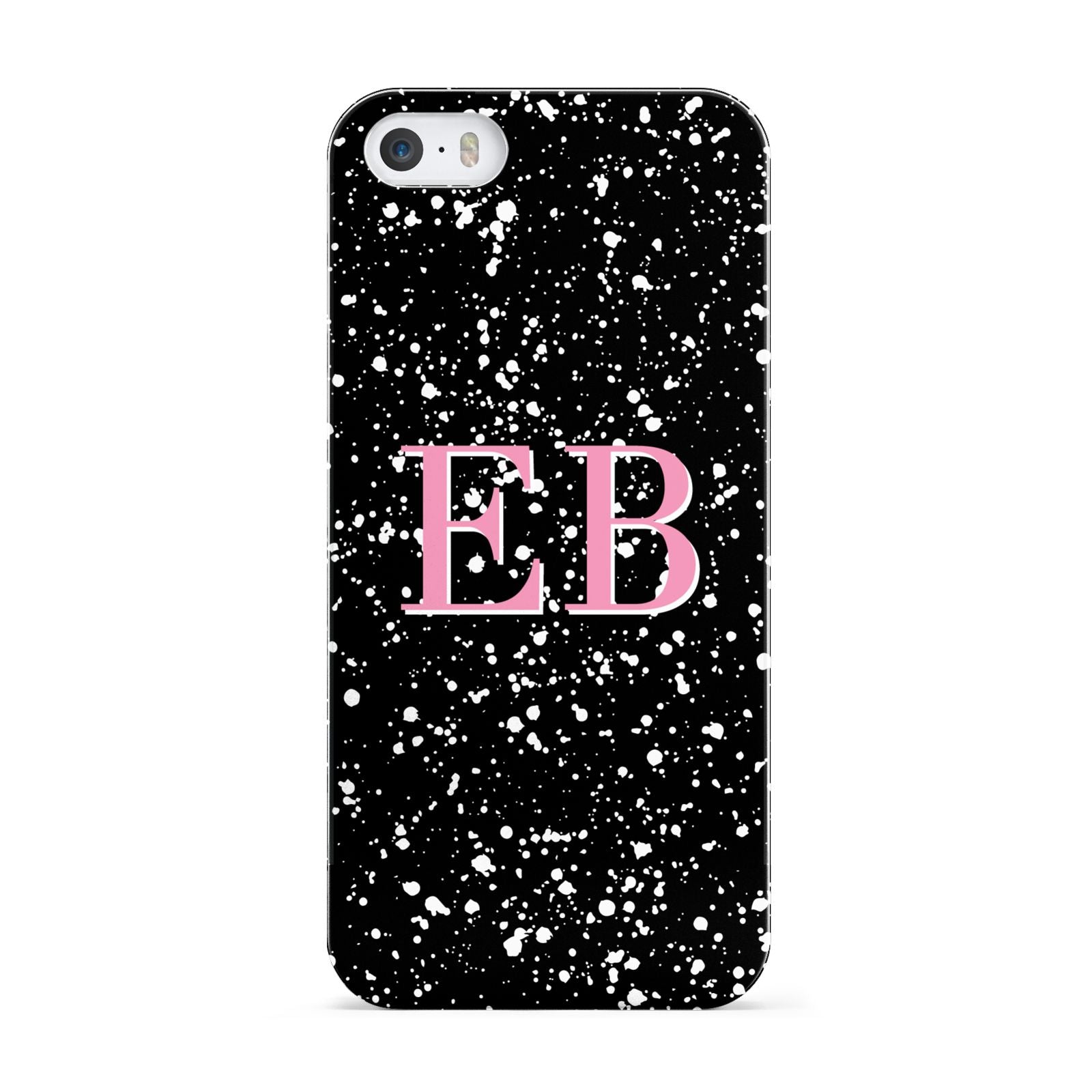 Personalised Black Ink Splat Initials Apple iPhone 5 Case