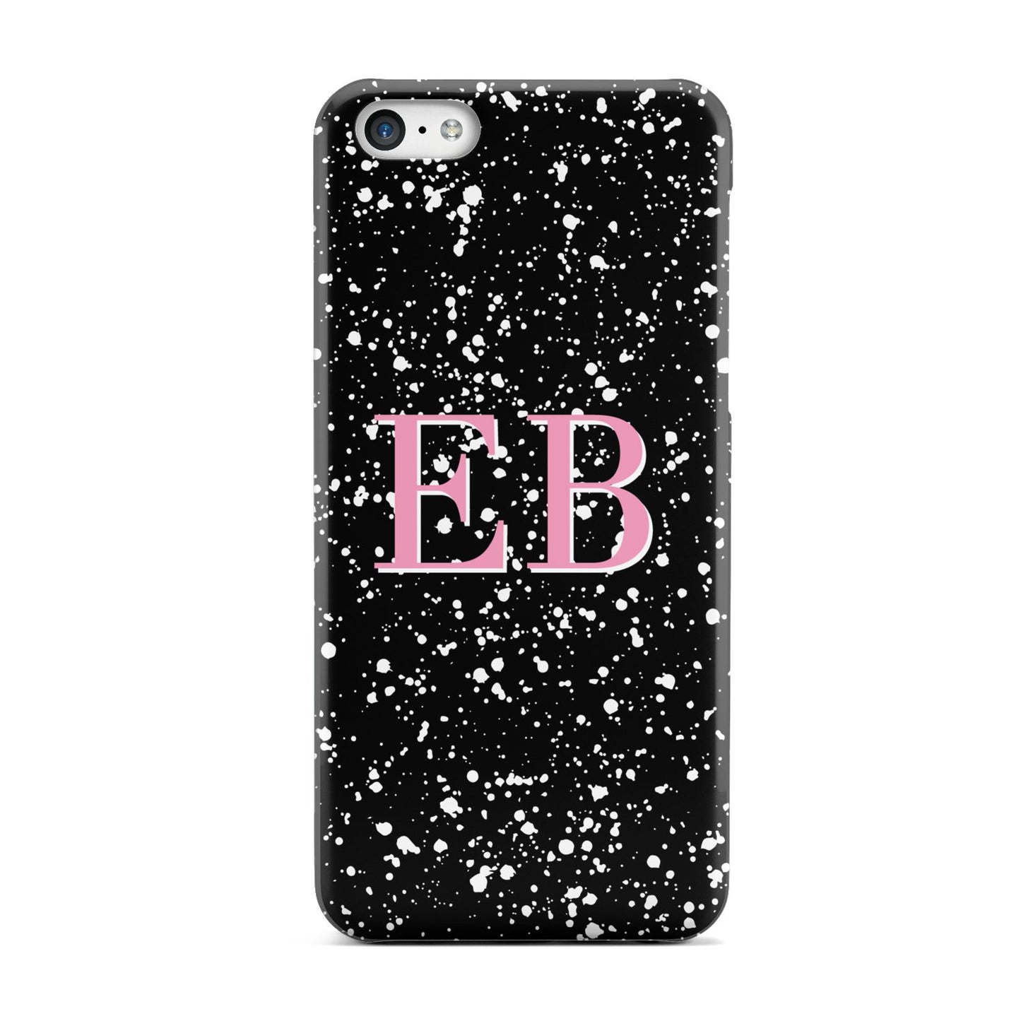 Personalised Black Ink Splat Initials Apple iPhone 5c Case