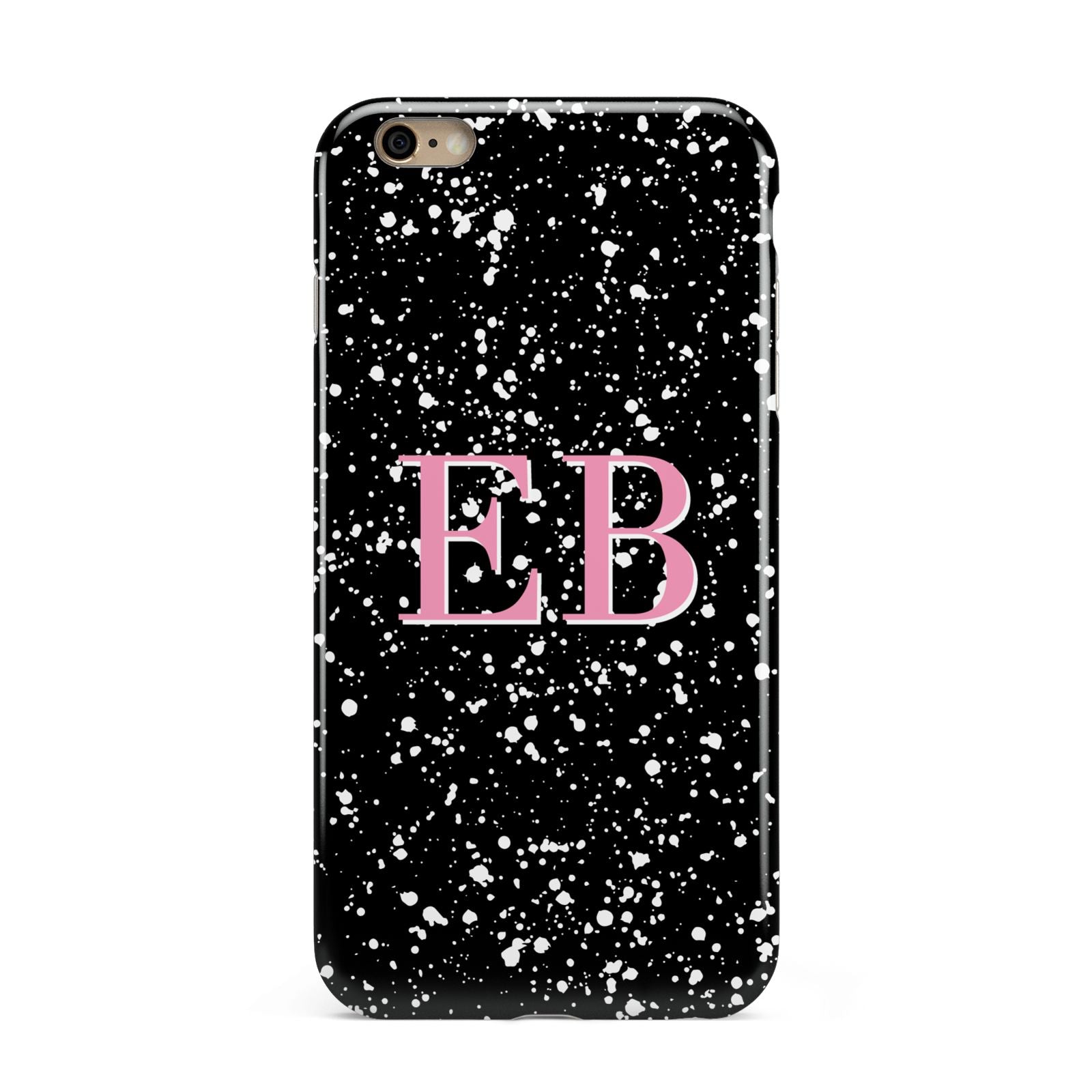 Personalised Black Ink Splat Initials Apple iPhone 6 Plus 3D Tough Case