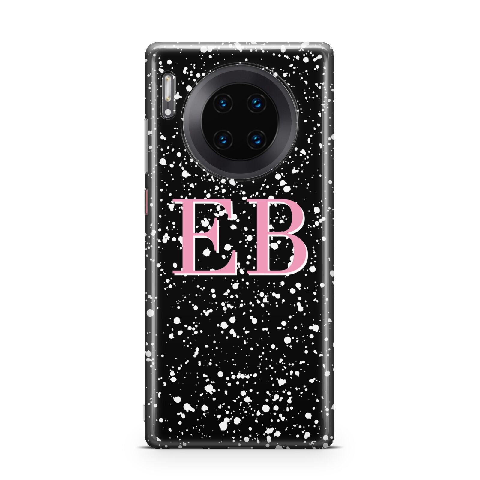 Personalised Black Ink Splat Initials Huawei Mate 30 Pro Phone Case