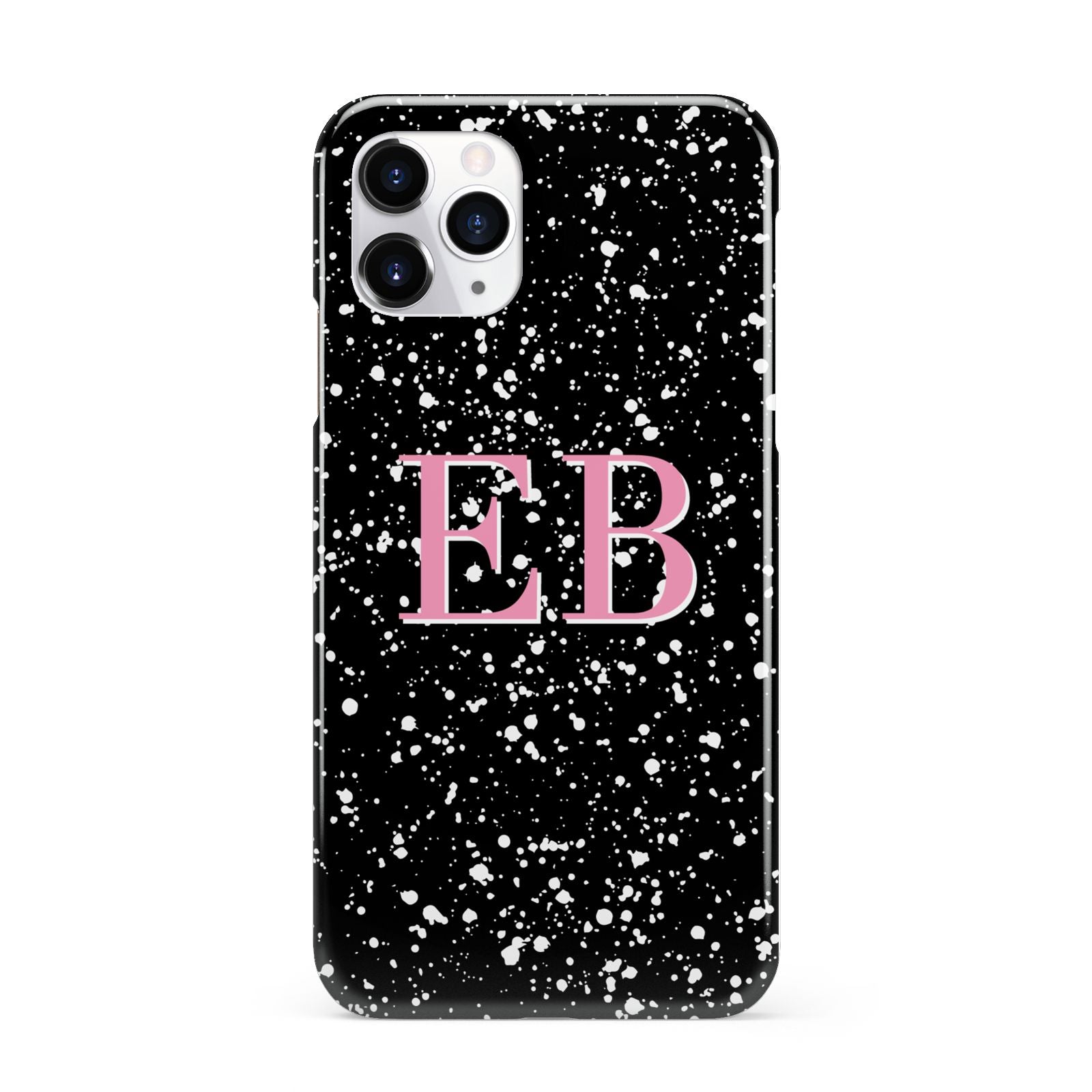 Personalised Black Ink Splat Initials iPhone 11 Pro 3D Snap Case