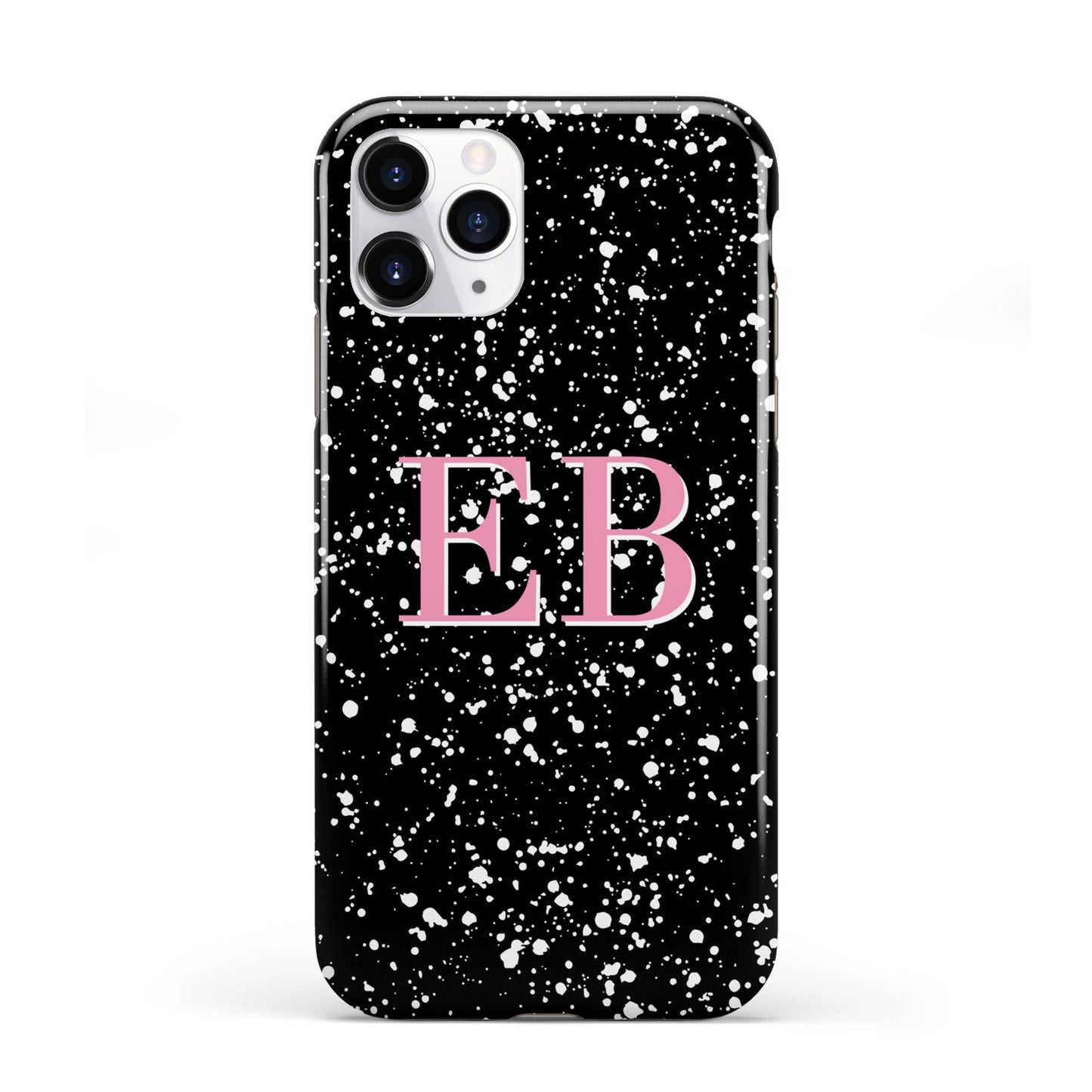 Personalised Black Ink Splat Initials iPhone 11 Pro 3D Tough Case