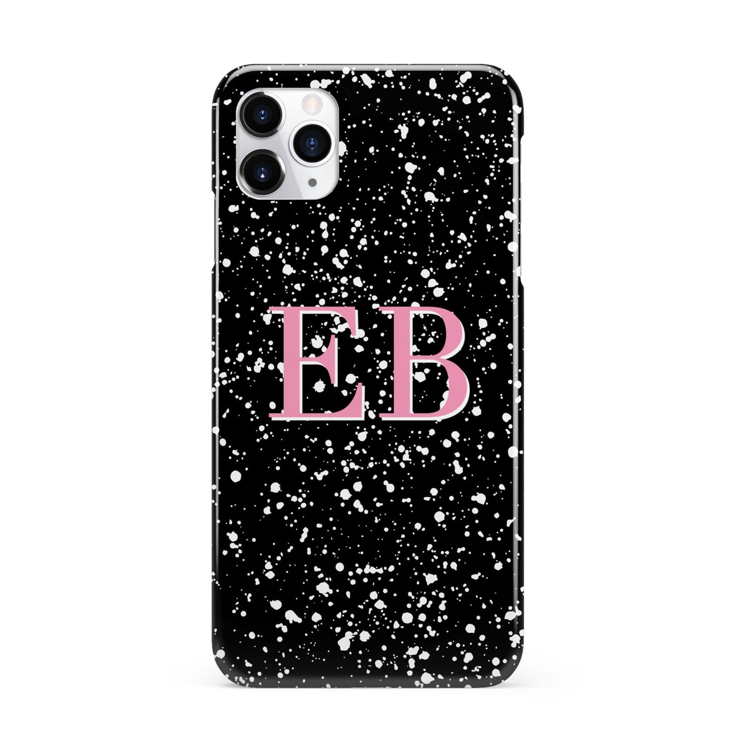 Personalised Black Ink Splat Initials iPhone 11 Pro Max 3D Snap Case