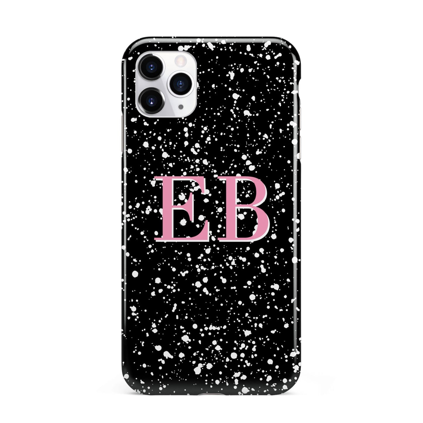 Personalised Black Ink Splat Initials iPhone 11 Pro Max 3D Tough Case