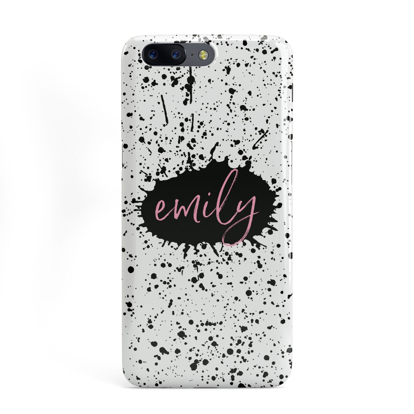 Personalised Black Ink Splat Name OnePlus Case