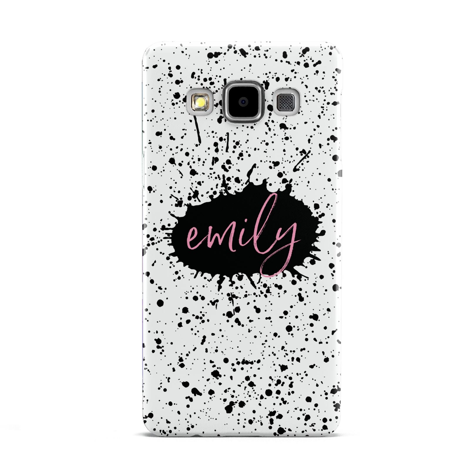 Personalised Black Ink Splat Name Samsung Galaxy A5 Case