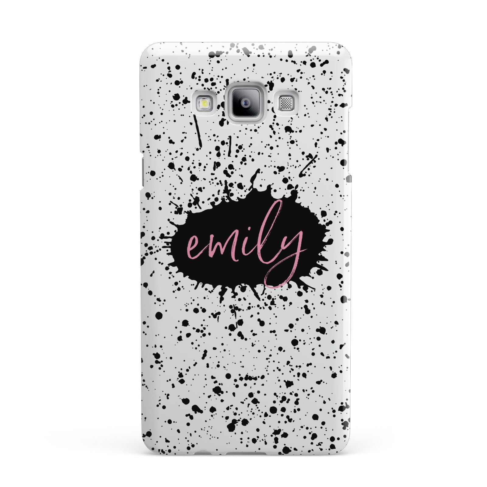 Personalised Black Ink Splat Name Samsung Galaxy A7 2015 Case