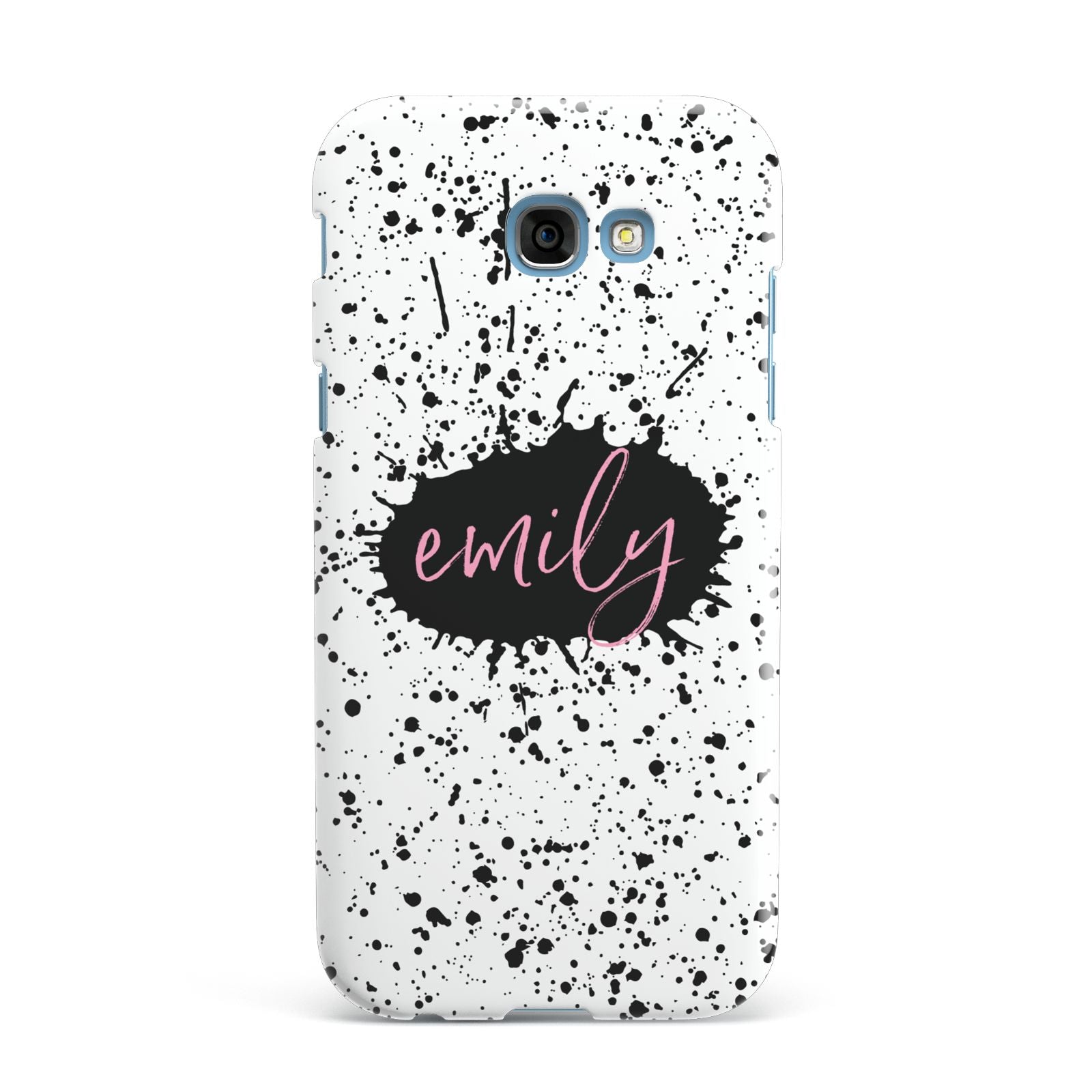 Personalised Black Ink Splat Name Samsung Galaxy A7 2017 Case