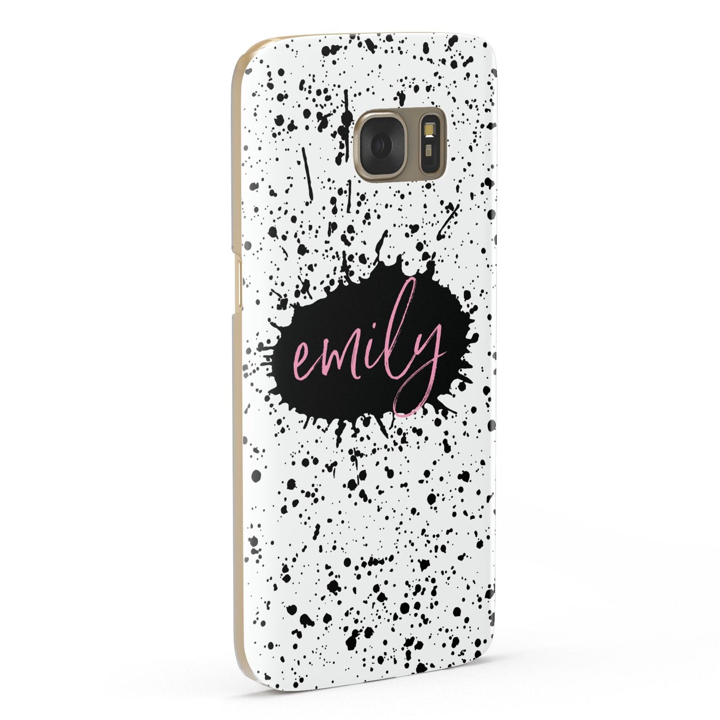 Personalised Black Ink Splat Name Samsung Galaxy Case Fourty Five Degrees