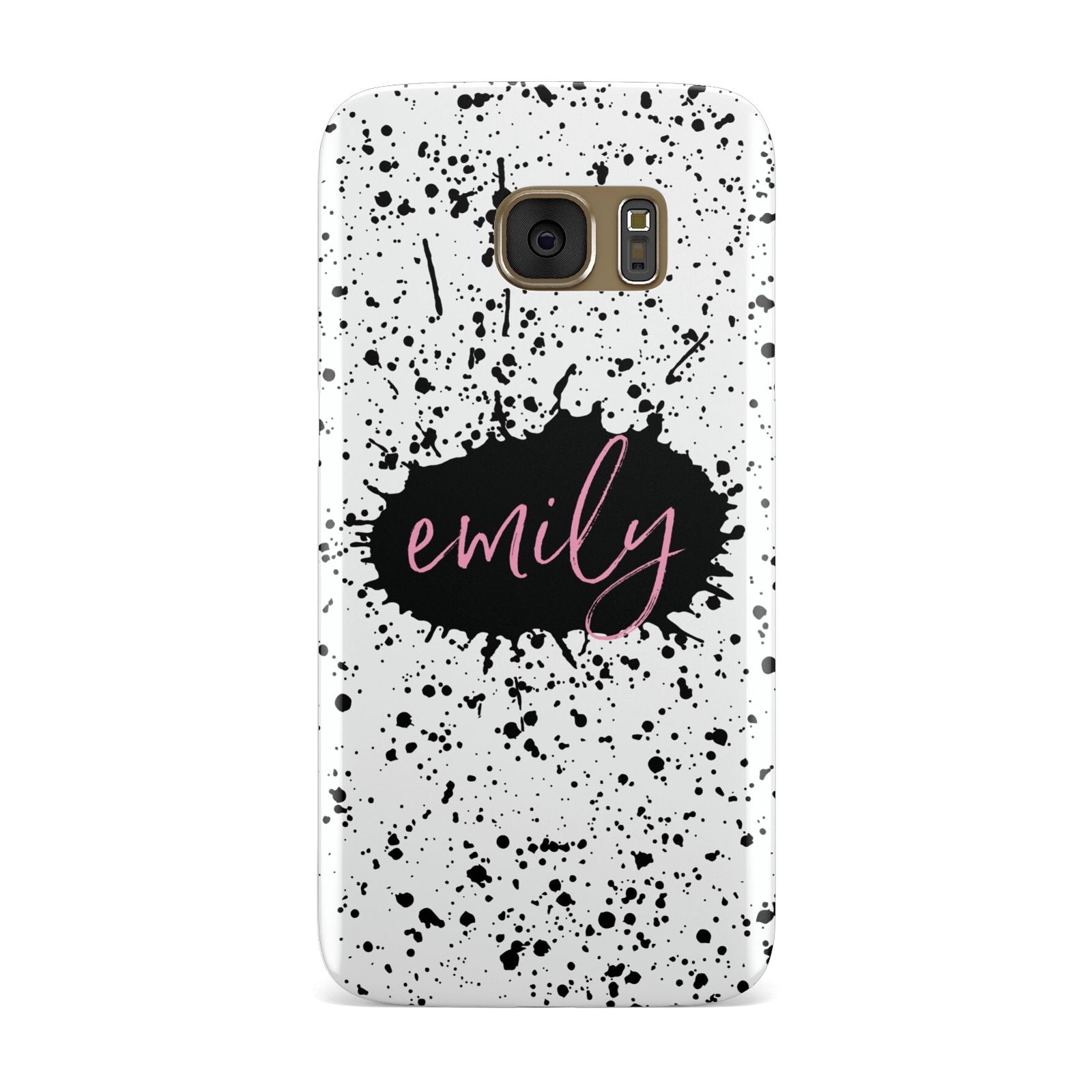 Personalised Black Ink Splat Name Samsung Galaxy Case