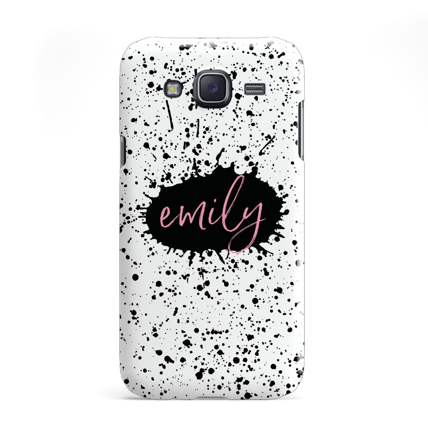 Personalised Black Ink Splat Name Samsung Galaxy J5 Case