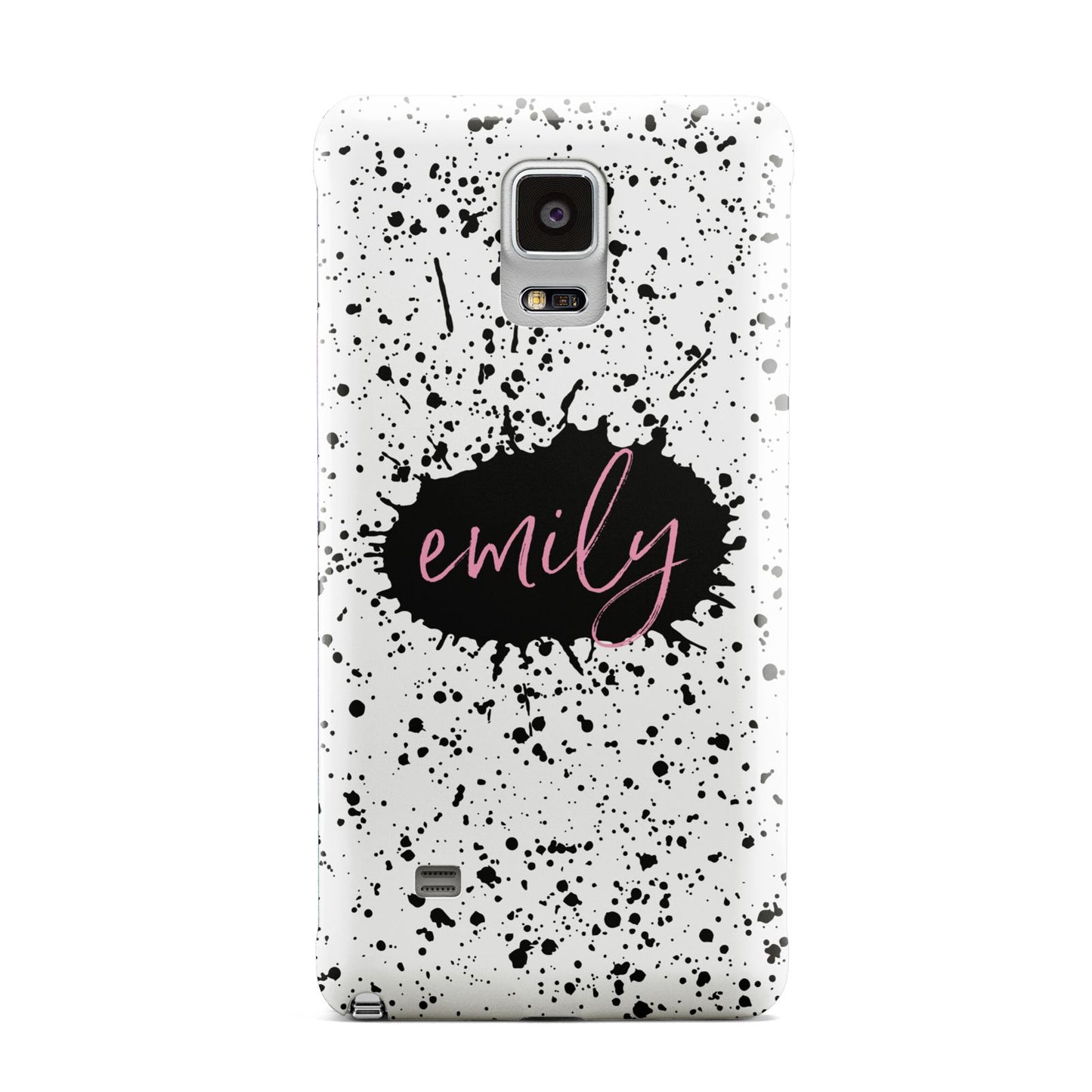 Personalised Black Ink Splat Name Samsung Galaxy Note 4 Case