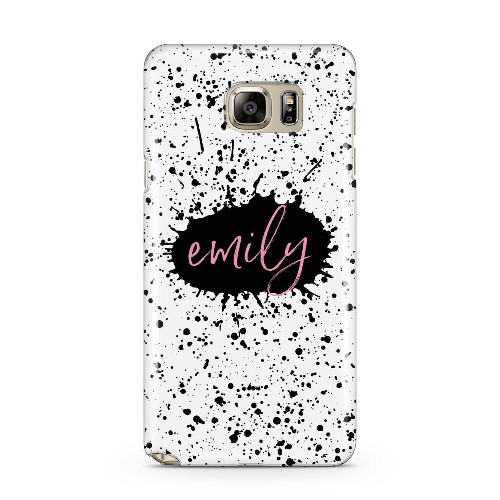 Personalised Black Ink Splat Name Samsung Galaxy Note 5 Case