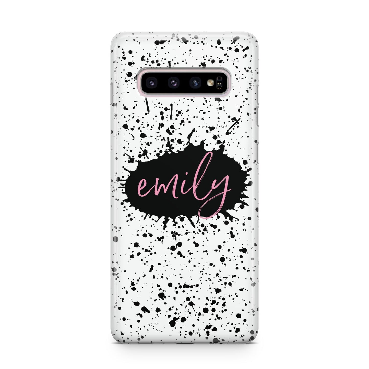 Personalised Black Ink Splat Name Samsung Galaxy S10 Plus Case