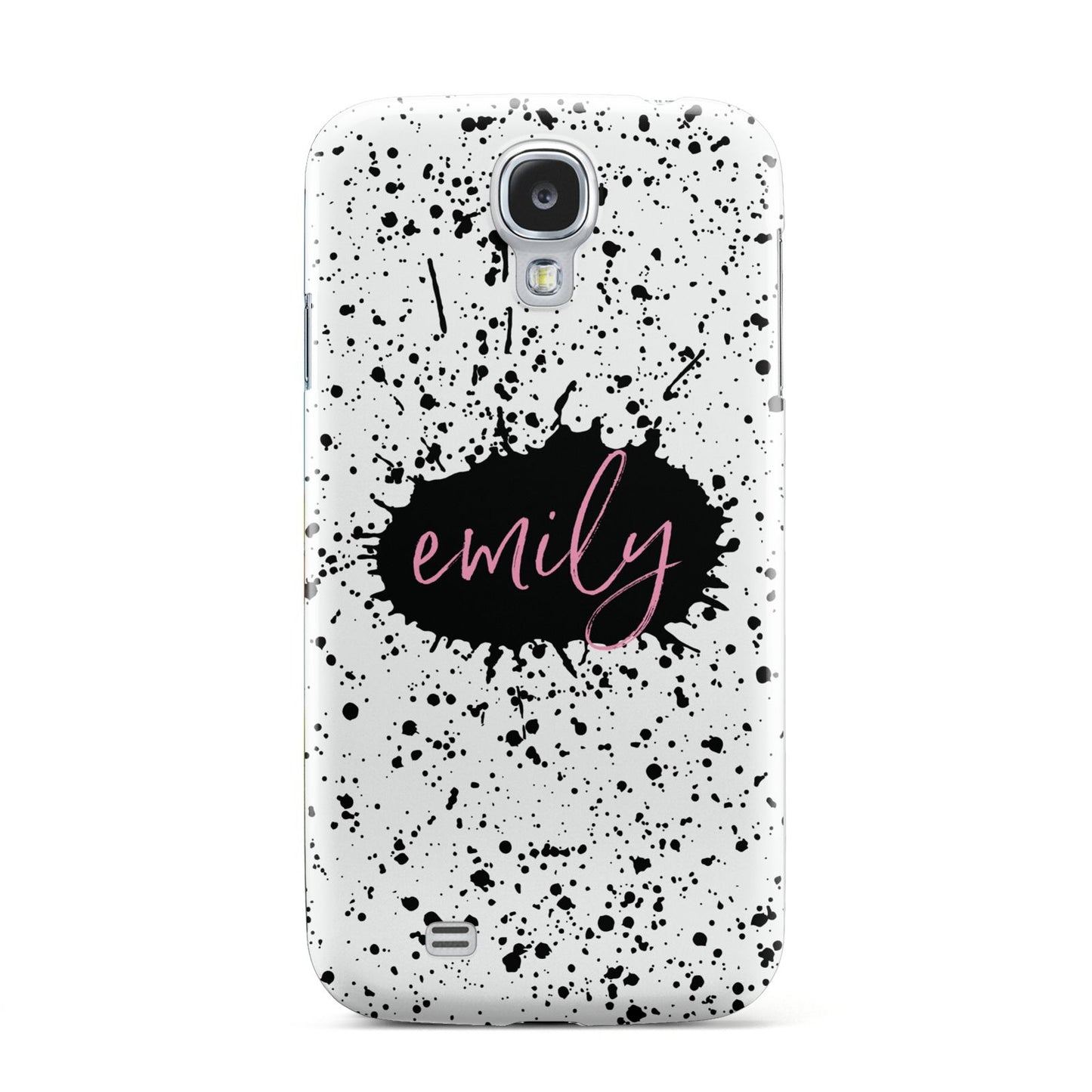 Personalised Black Ink Splat Name Samsung Galaxy S4 Case