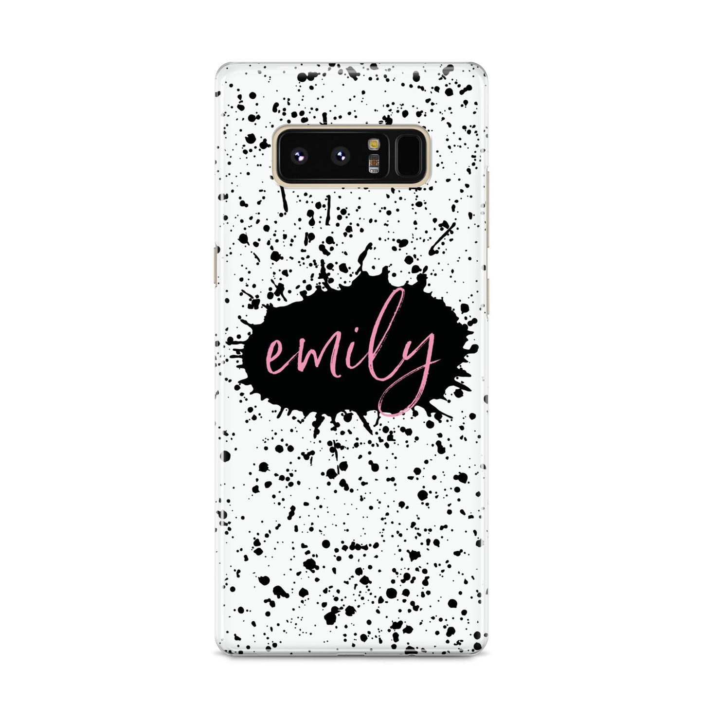 Personalised Black Ink Splat Name Samsung Galaxy S8 Case