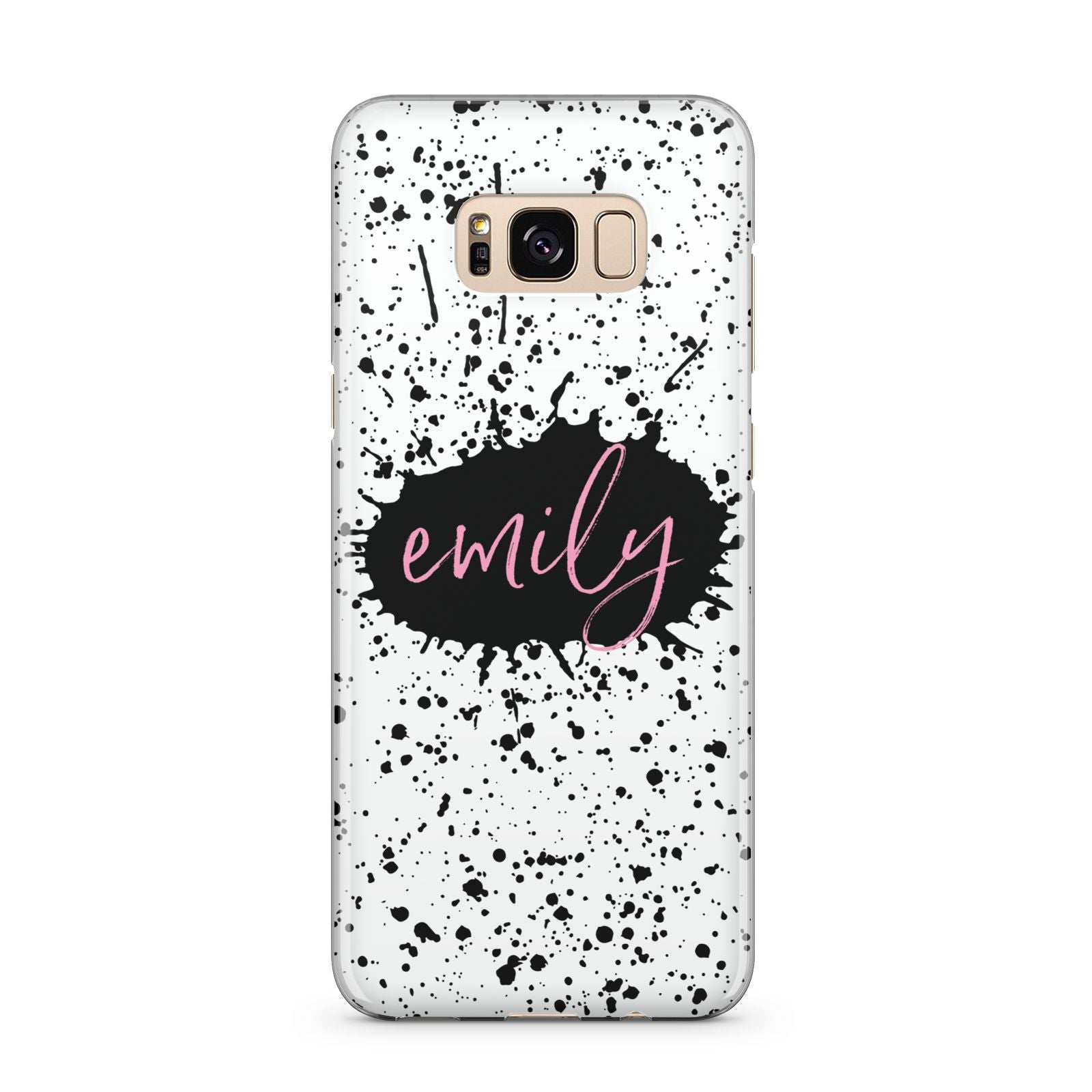 Personalised Black Ink Splat Name Samsung Galaxy S8 Plus Case