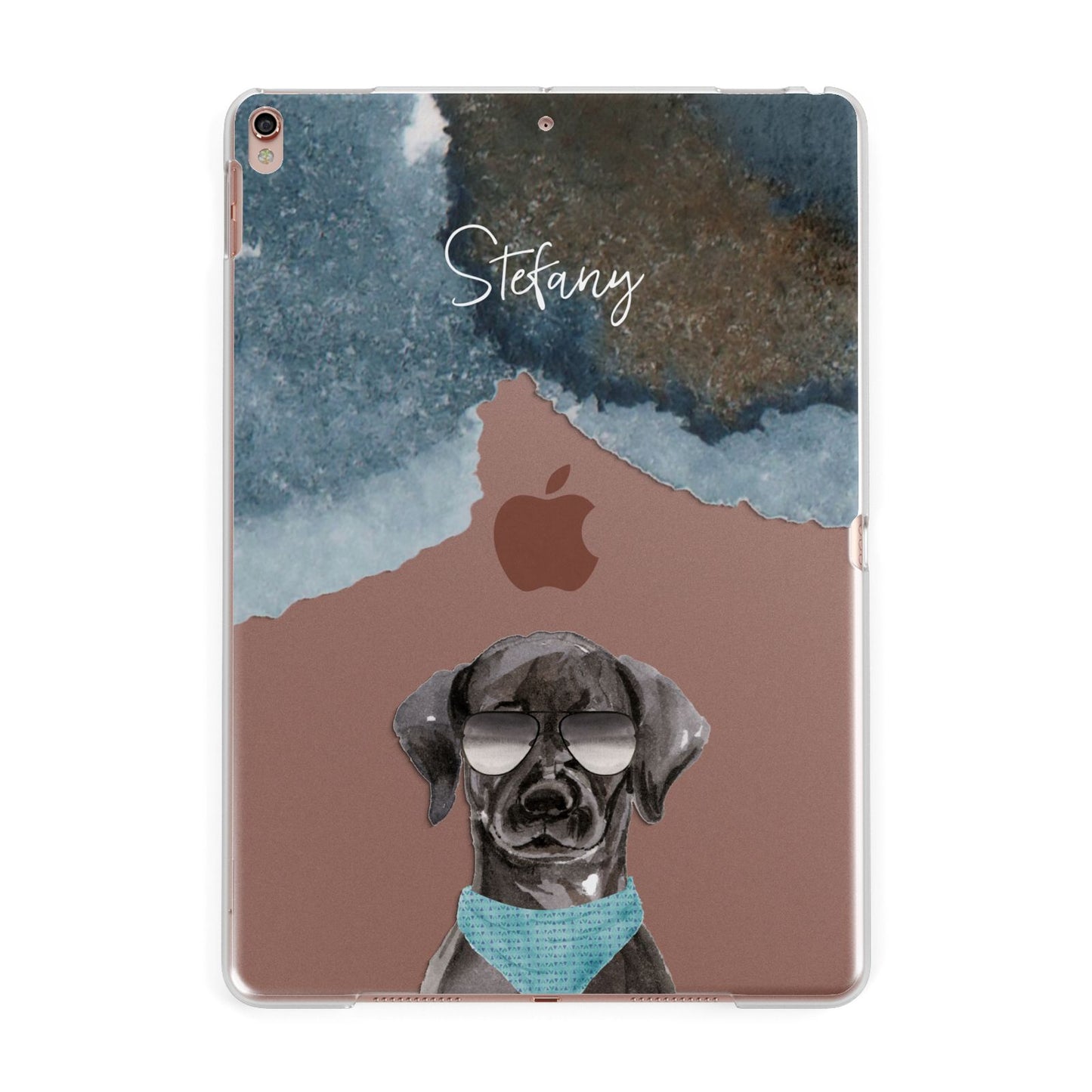 Personalised Black Labrador Apple iPad Rose Gold Case