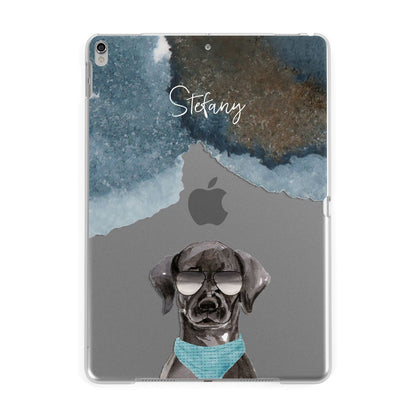 Personalised Black Labrador Apple iPad Silver Case