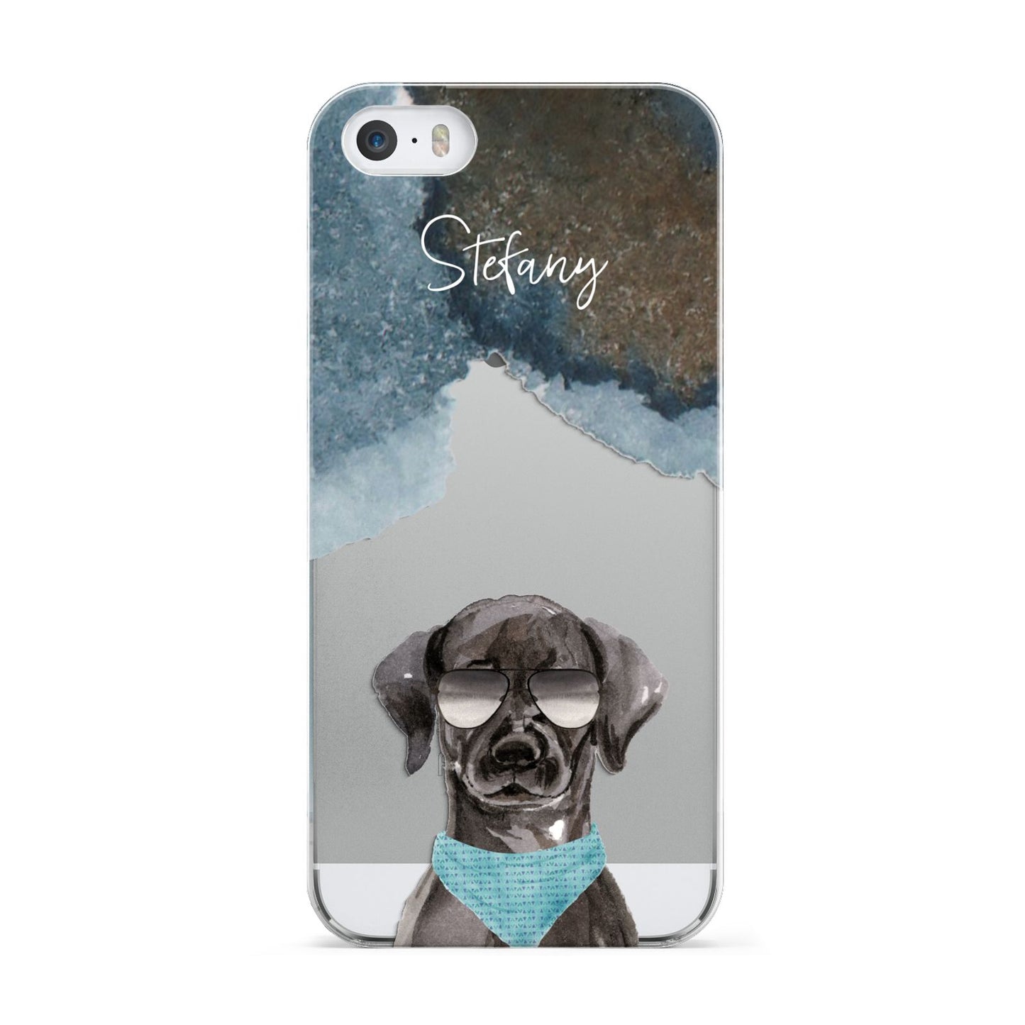 Personalised Black Labrador Apple iPhone 5 Case