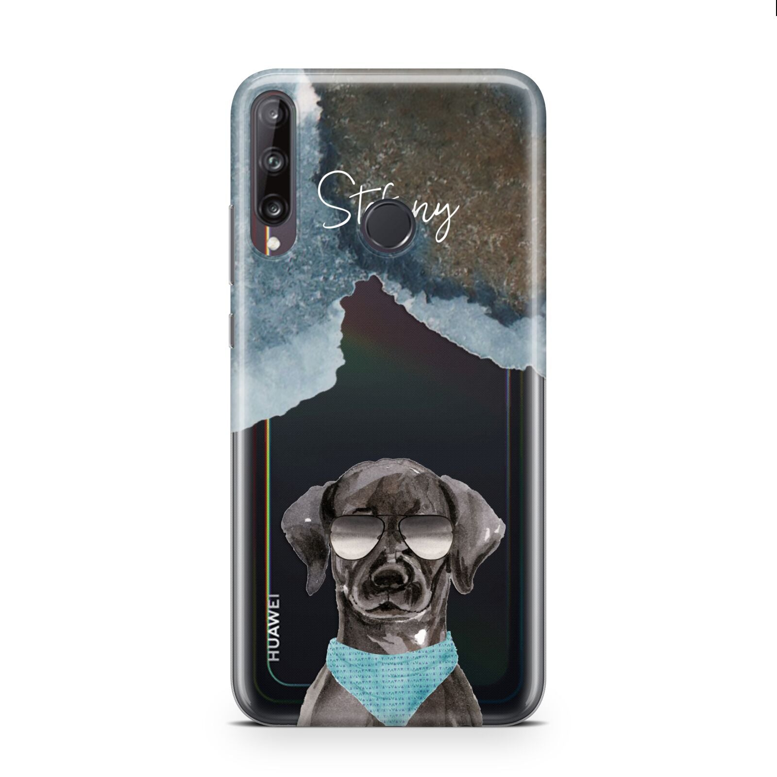 Personalised Black Labrador Huawei P40 Lite E Phone Case