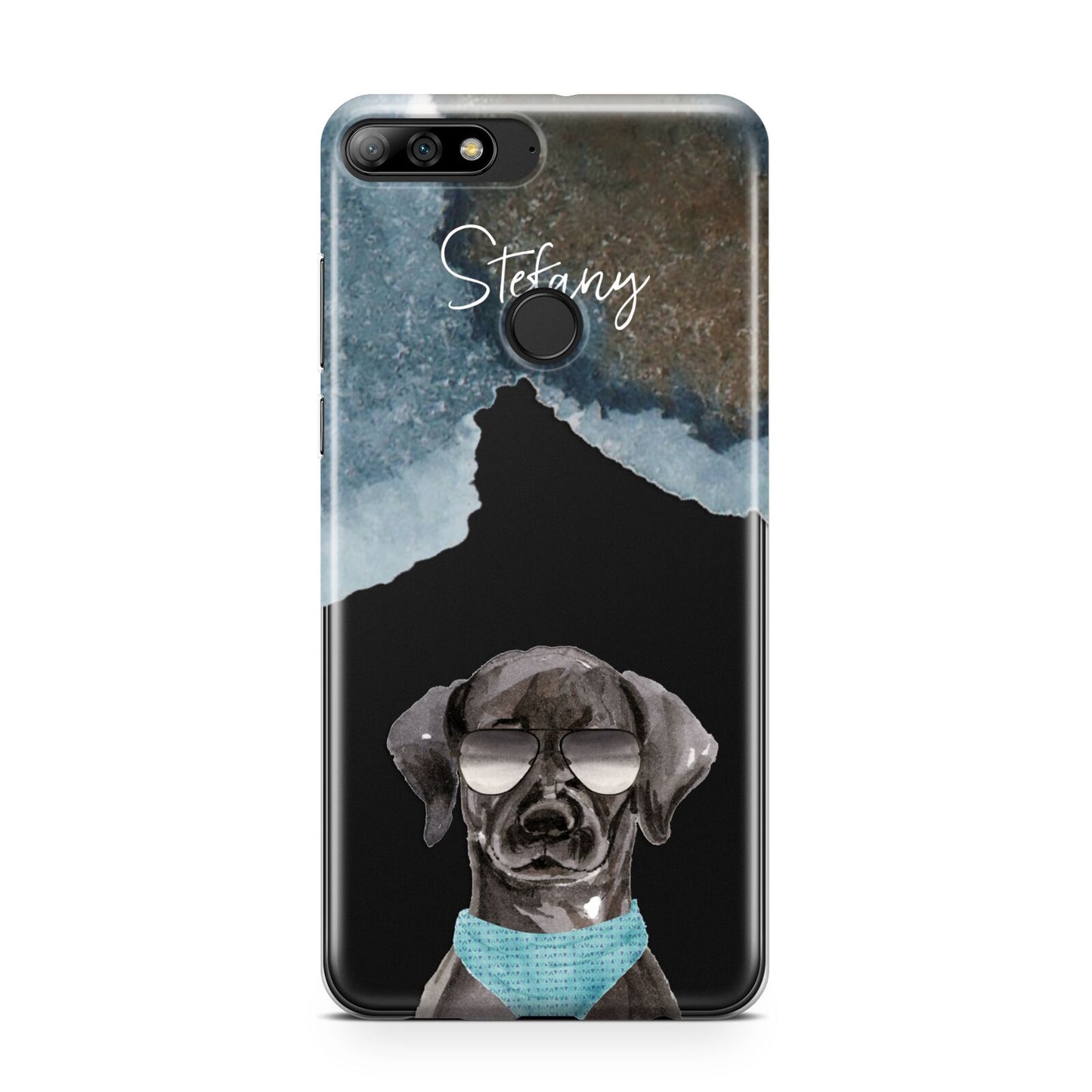 Personalised Black Labrador Huawei Y7 2018