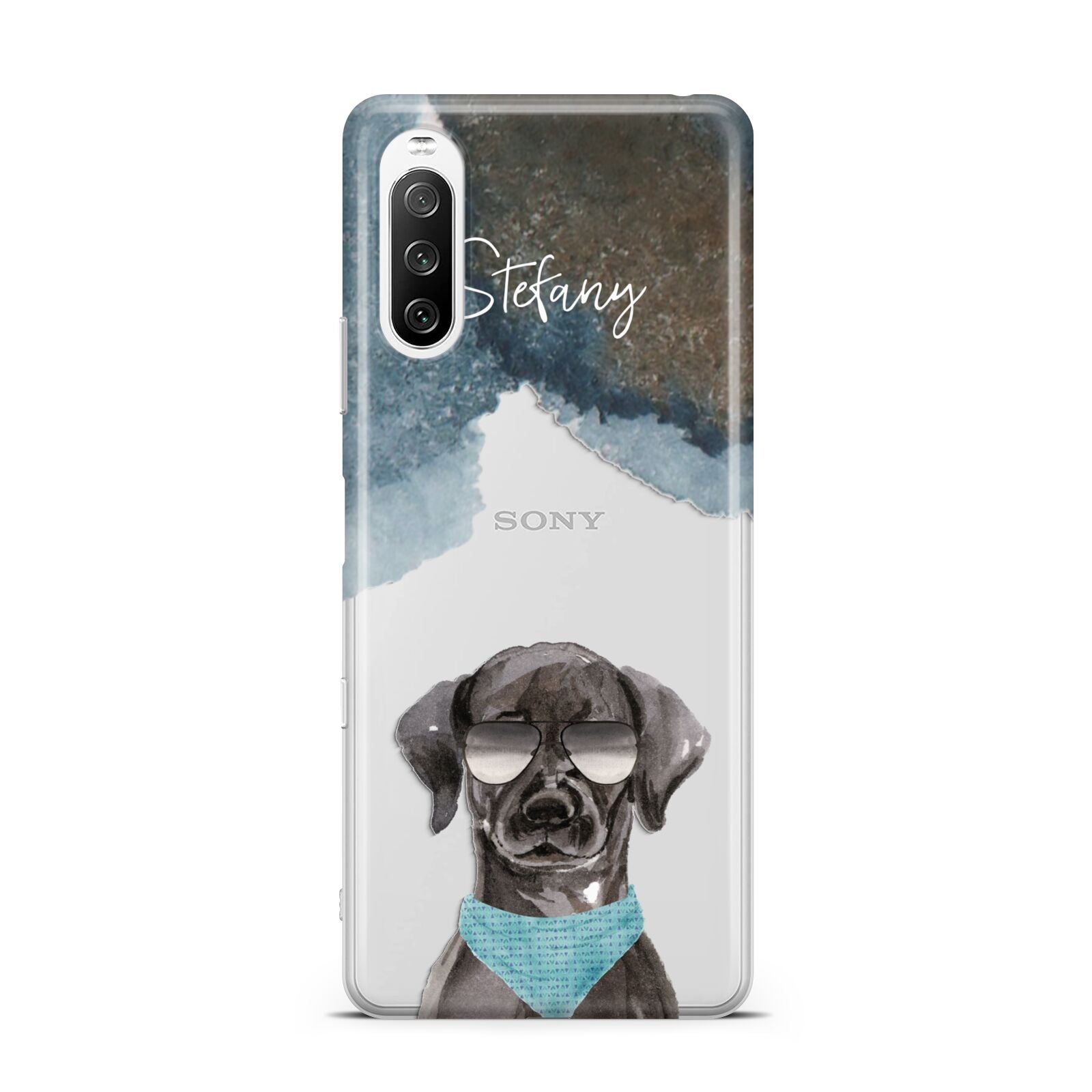 Personalised Black Labrador Sony Xperia 10 III Case