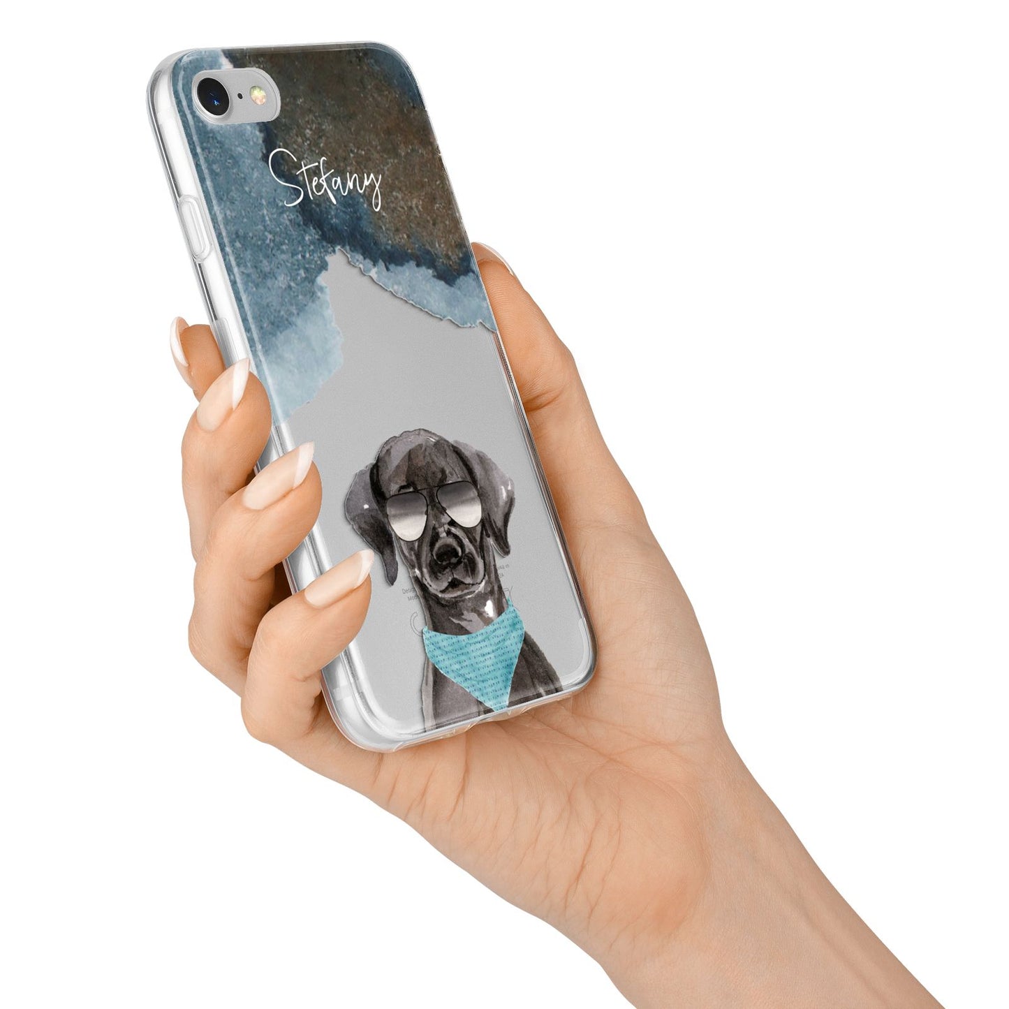 Personalised Black Labrador iPhone 7 Bumper Case on Silver iPhone Alternative Image