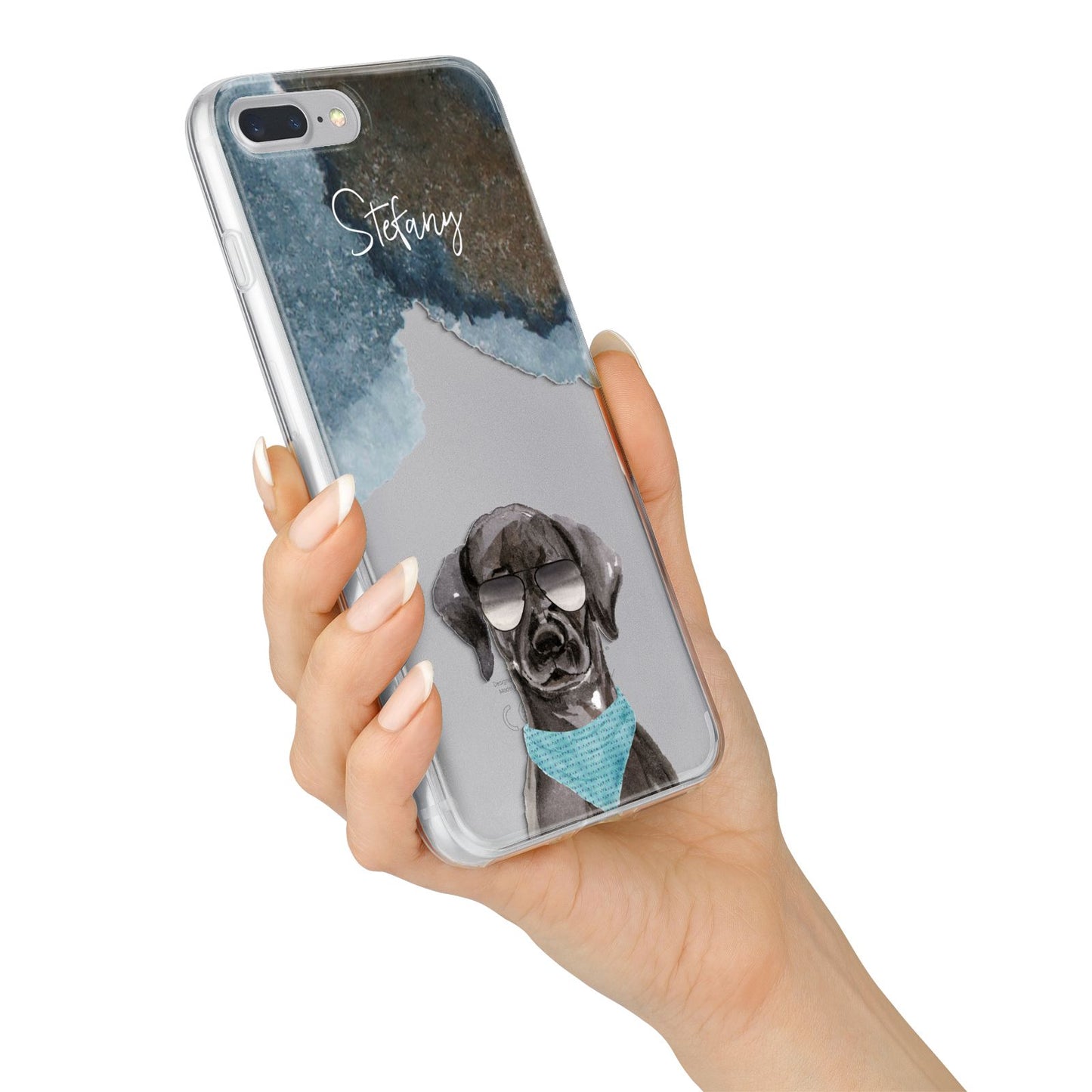 Personalised Black Labrador iPhone 7 Plus Bumper Case on Silver iPhone Alternative Image