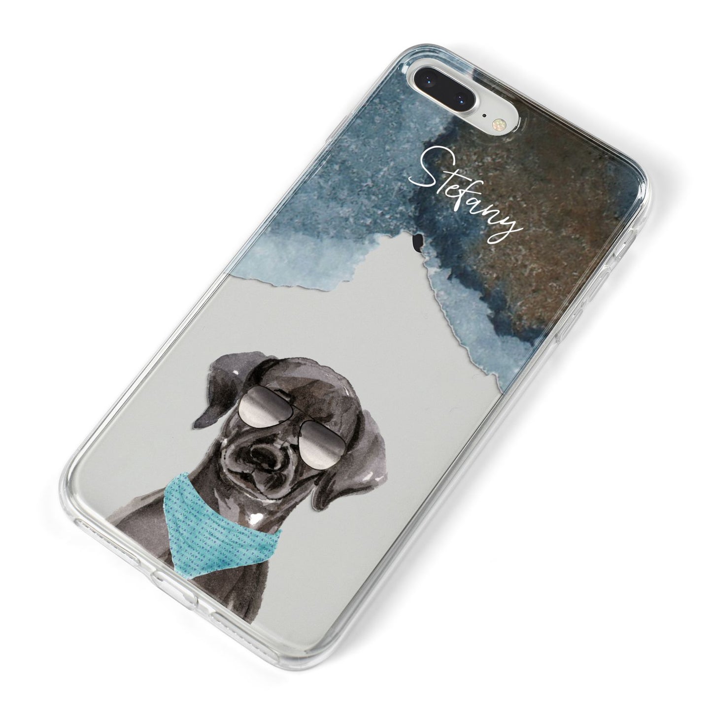 Personalised Black Labrador iPhone 8 Plus Bumper Case on Silver iPhone Alternative Image