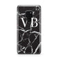 Personalised Black Marble Effect Monogram Huawei Mate 20 Phone Case