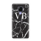 Personalised Black Marble Effect Monogram Huawei Mate 20X Phone Case
