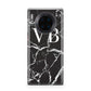 Personalised Black Marble Effect Monogram Huawei Mate 30 Pro Phone Case