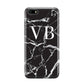 Personalised Black Marble Effect Monogram Huawei Y5 Prime 2018 Phone Case