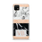 Personalised Black Marble Initials Huawei Enjoy 20 Phone Case