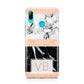 Personalised Black Marble Initials Huawei P Smart 2019 Case
