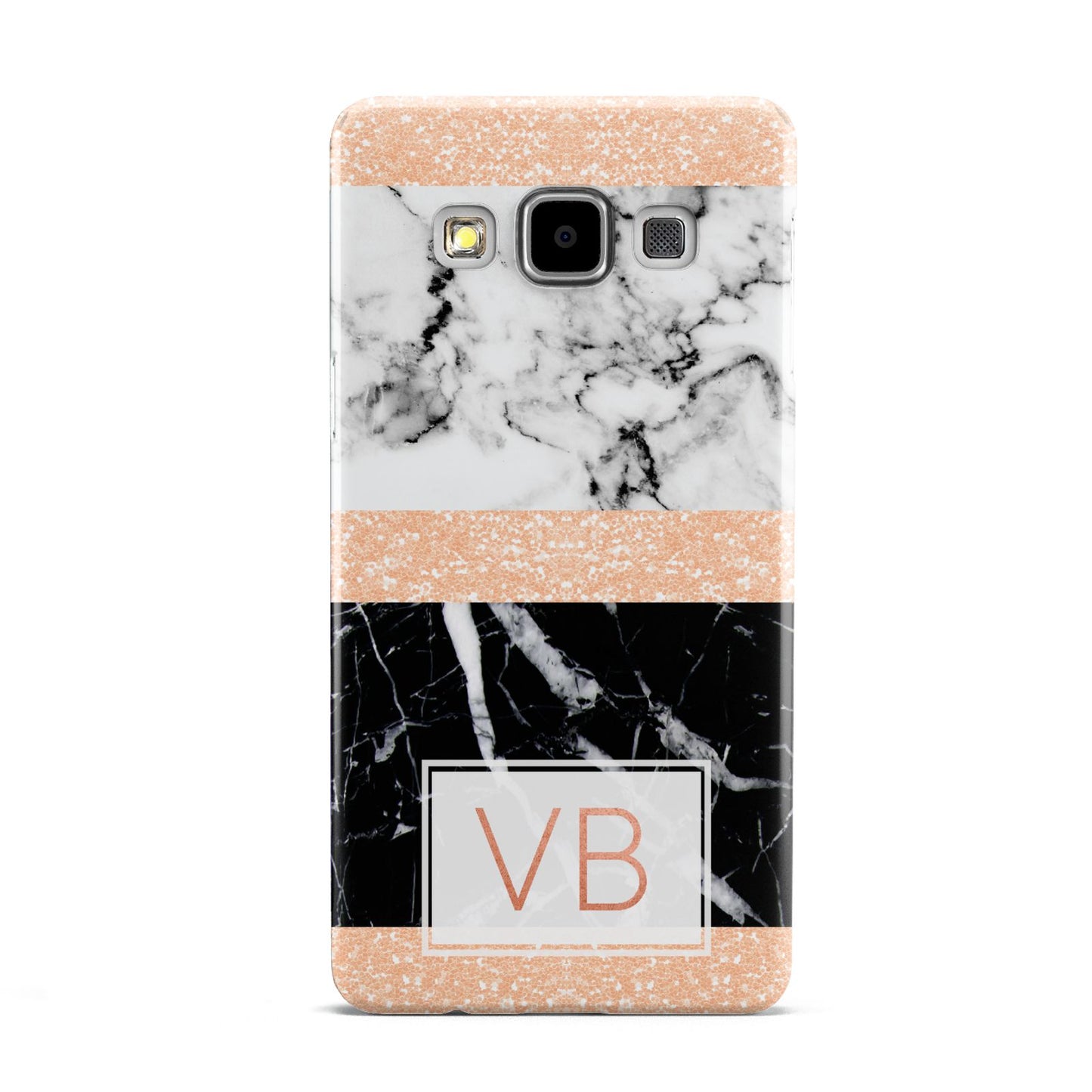 Personalised Black Marble Initials Samsung Galaxy A5 Case