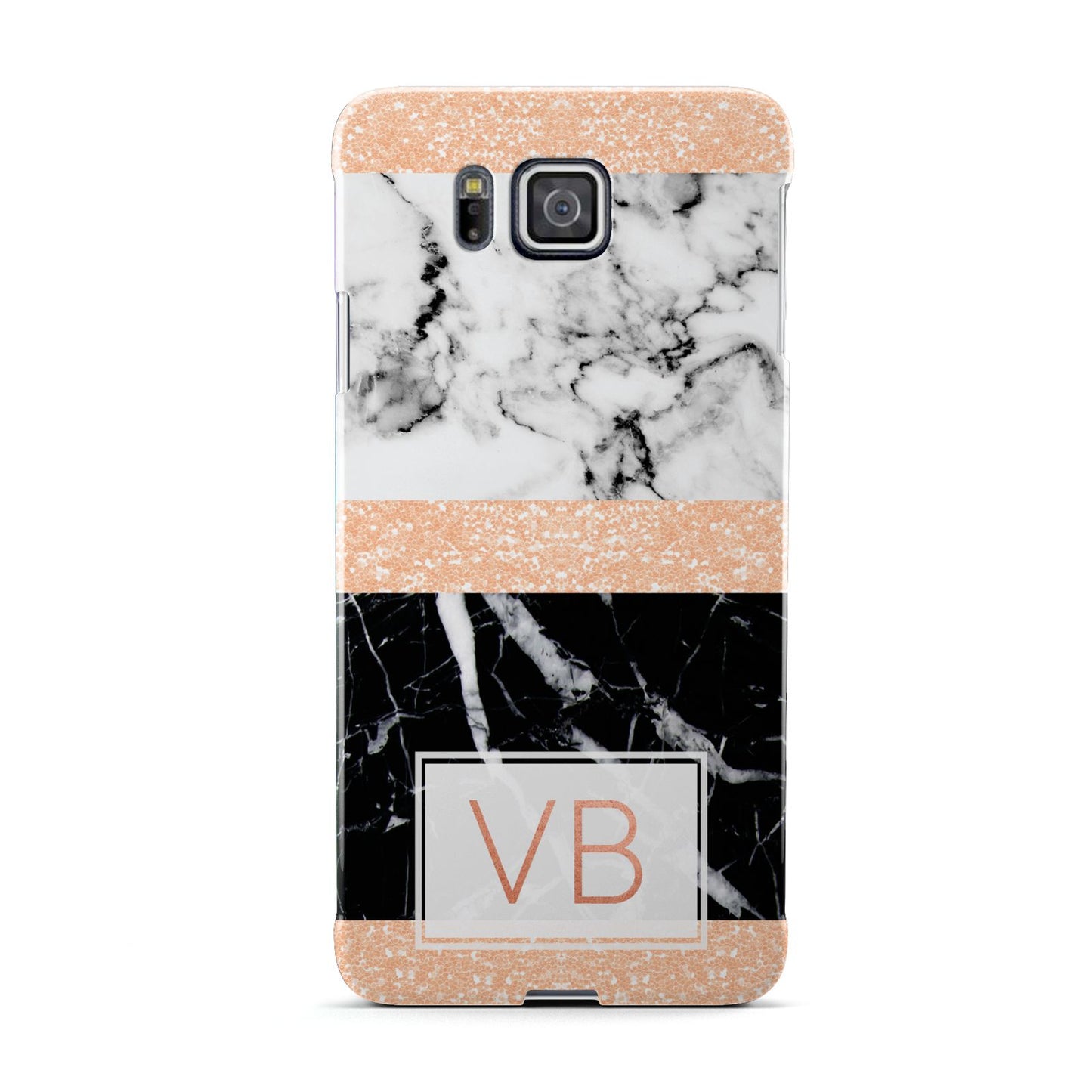 Personalised Black Marble Initials Samsung Galaxy Alpha Case