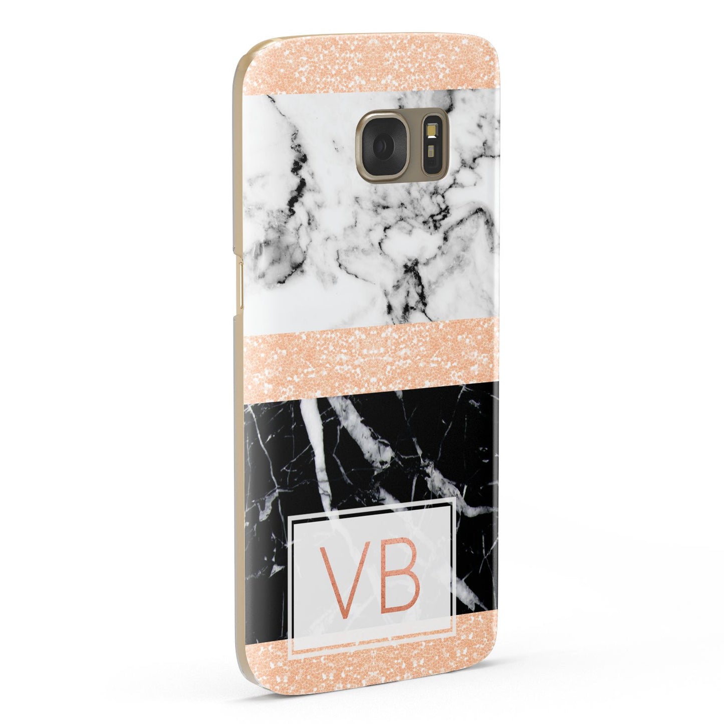 Personalised Black Marble Initials Samsung Galaxy Case Fourty Five Degrees