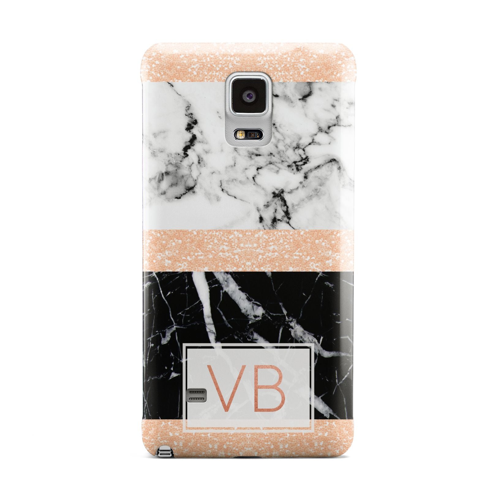 Personalised Black Marble Initials Samsung Galaxy Note 4 Case