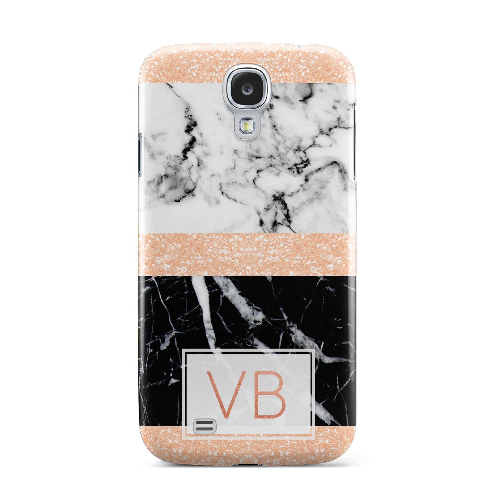 Personalised Black Marble Initials Samsung Galaxy S4 Case