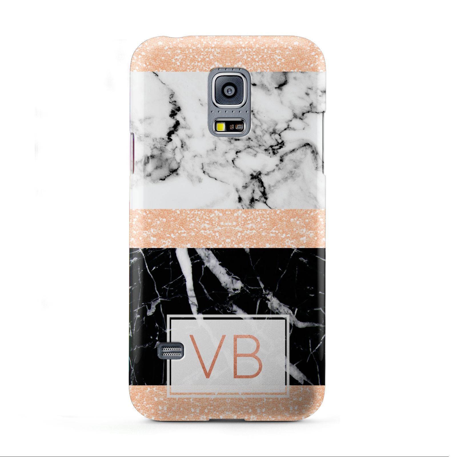 Personalised Black Marble Initials Samsung Galaxy S5 Mini Case