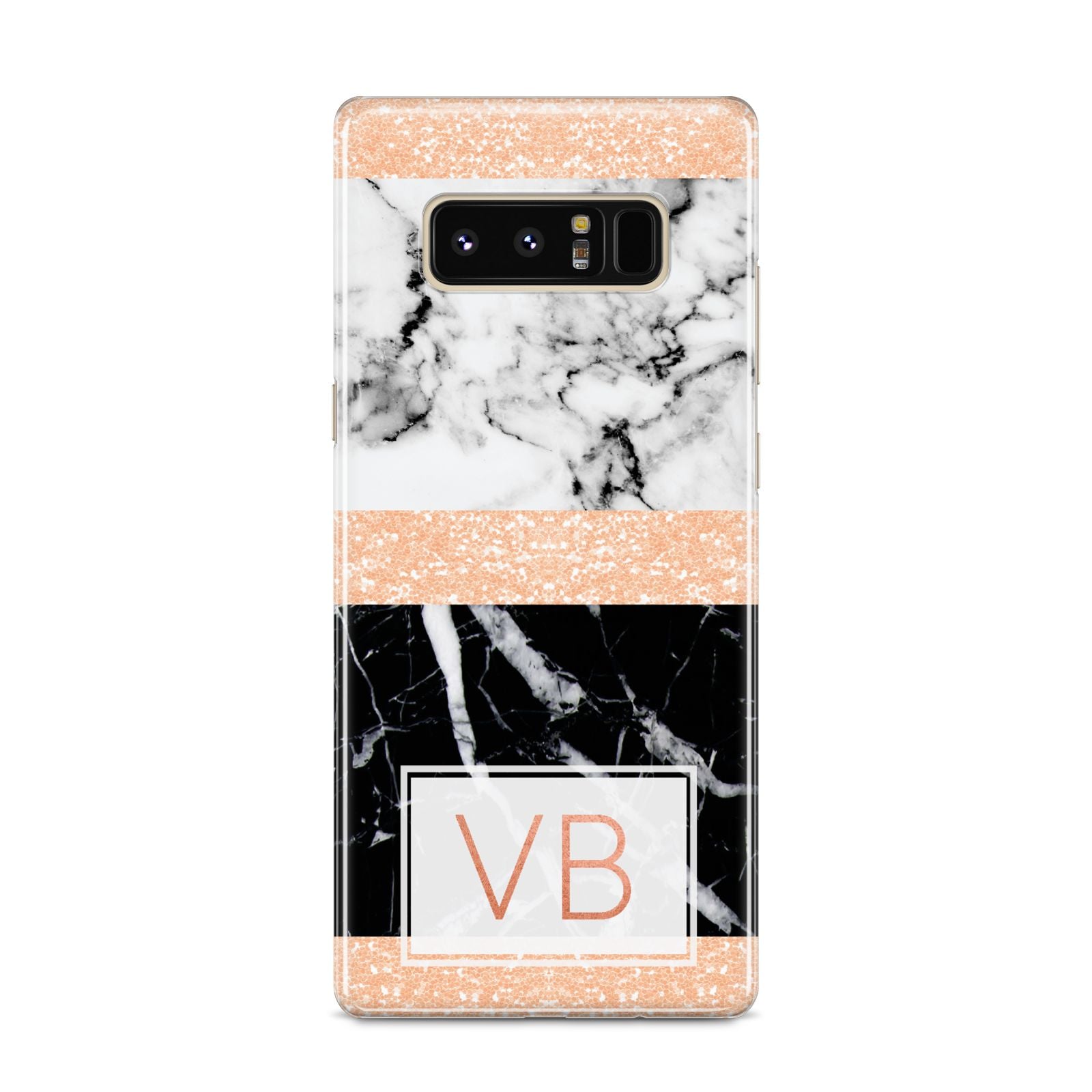 Personalised Black Marble Initials Samsung Galaxy S8 Case