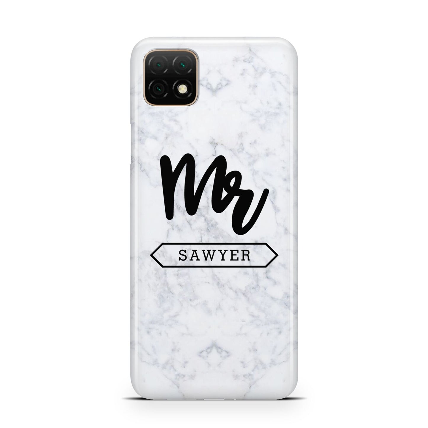 Personalised Black Mr Surname On Marble Huawei Enjoy 20 Phone Case