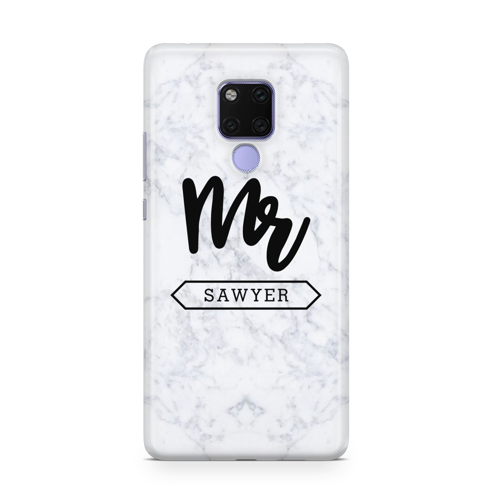 Personalised Black Mr Surname On Marble Huawei Mate 20X Phone Case