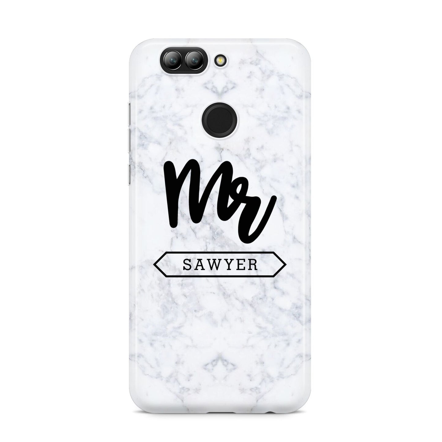 Personalised Black Mr Surname On Marble Huawei Nova 2s Phone Case