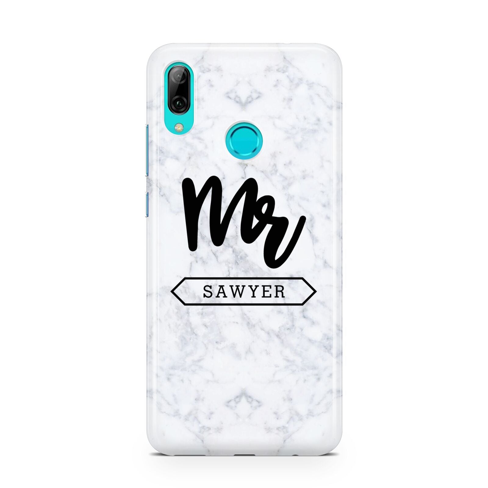 Personalised Black Mr Surname On Marble Huawei P Smart 2019 Case