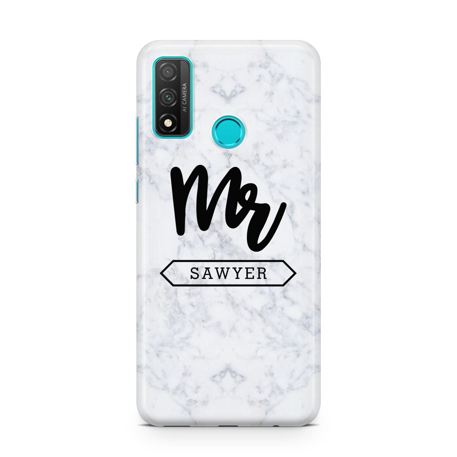 Personalised Black Mr Surname On Marble Huawei P Smart 2020